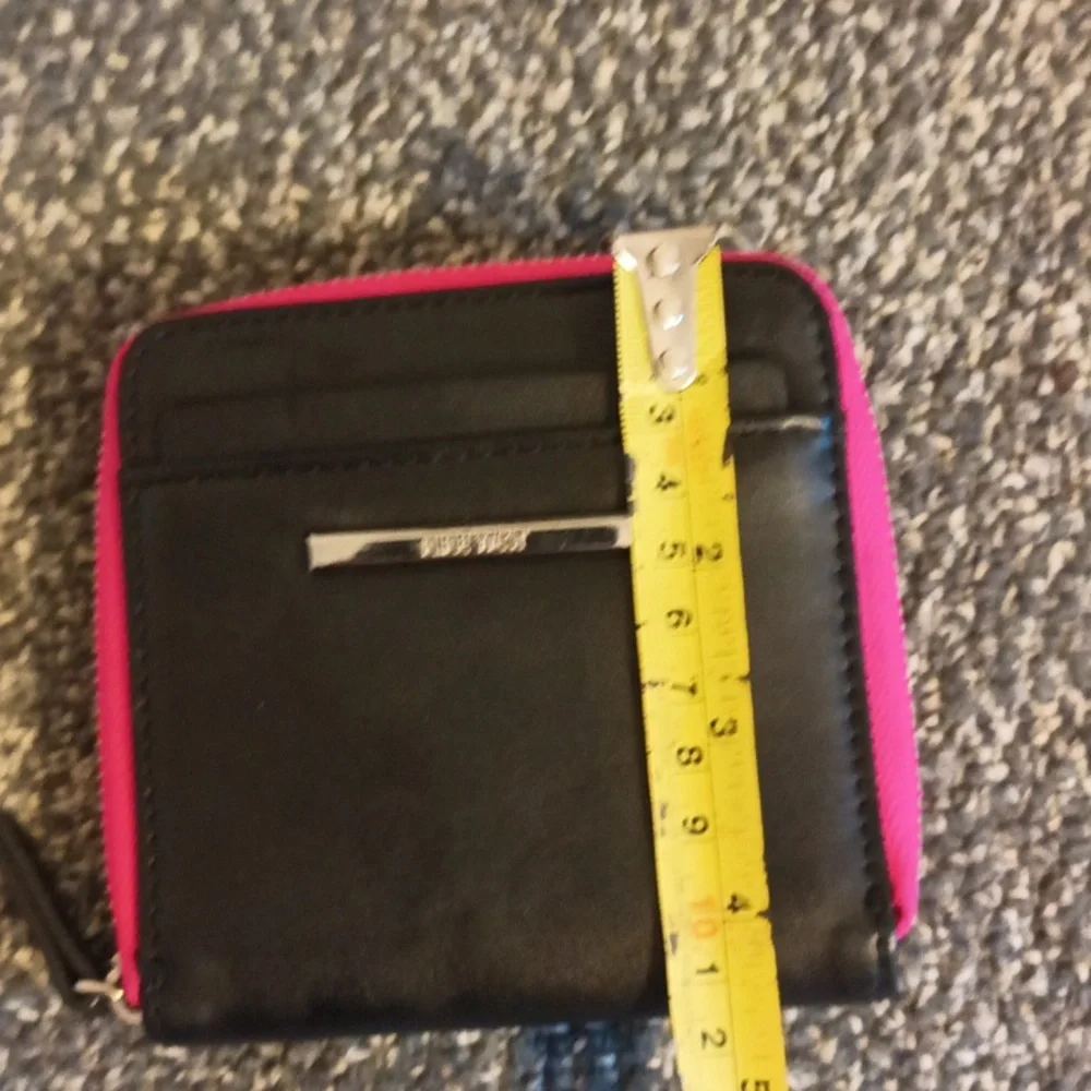 Nine West Pink and black soft leather like wallet